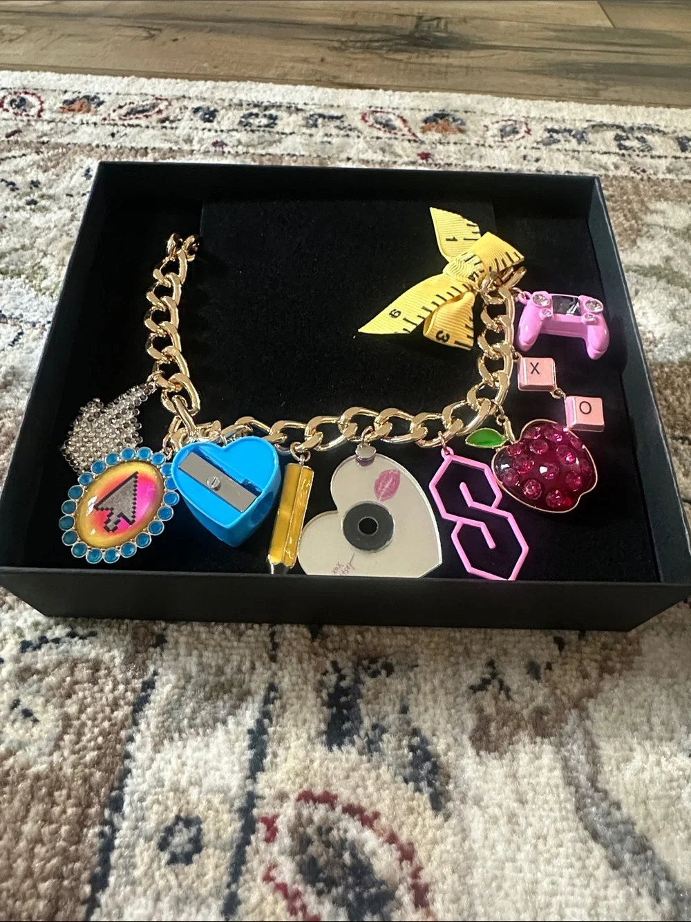 BETSEY JOHNSON Back to School Multiple School Supplies Charms Necklace